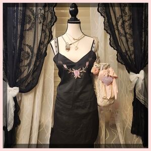 La SENZA Black Lace Chemise Slip